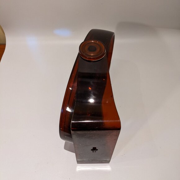 Vintage 1970s Faux Tortoiseshell Swivel Vanity Mirror – Oval Dual-Sided 10" Tall - Picture 6 of 8